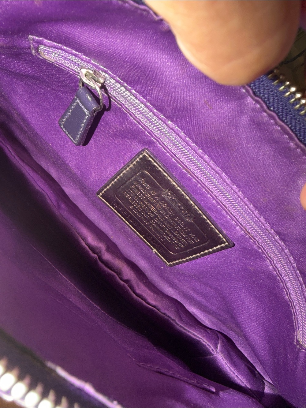Coach Sequin Plaid Shoulder Bag in Black, Red, Purple - Picture 4 of 6